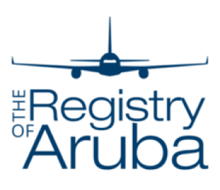 The Registry of Aruba logo with a blue airplane design
