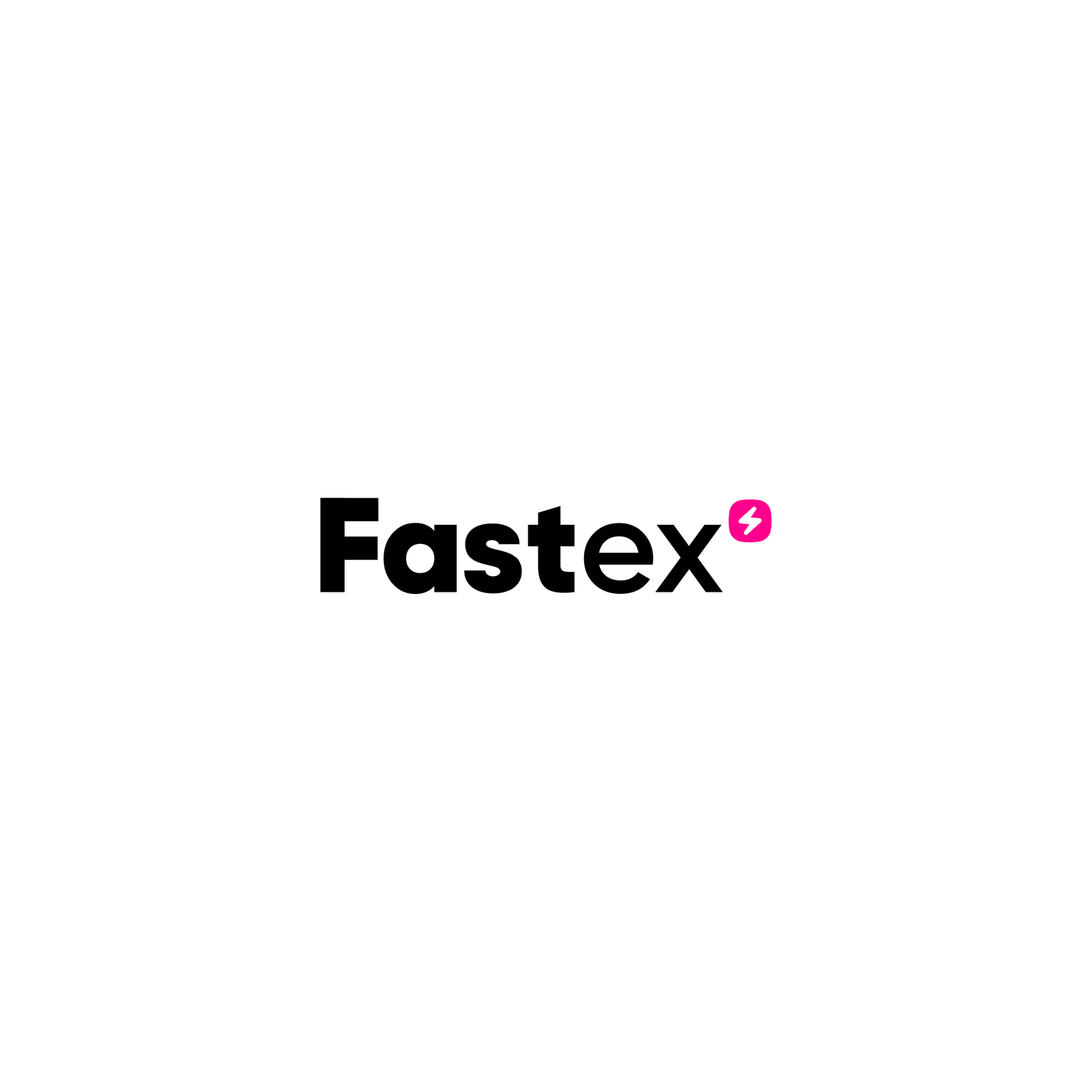 Fastex logo with bold black text and a pink lightning icon