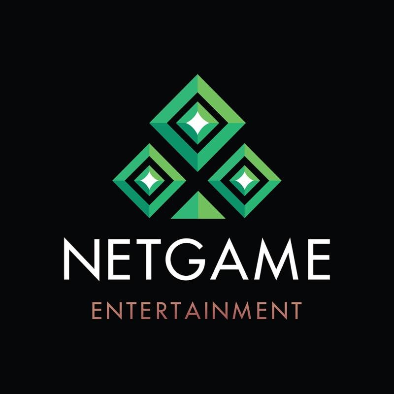 NetGame Entertainment logo with green geometric shapes