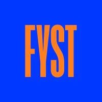Fyst logo in bold orange text with a blue background