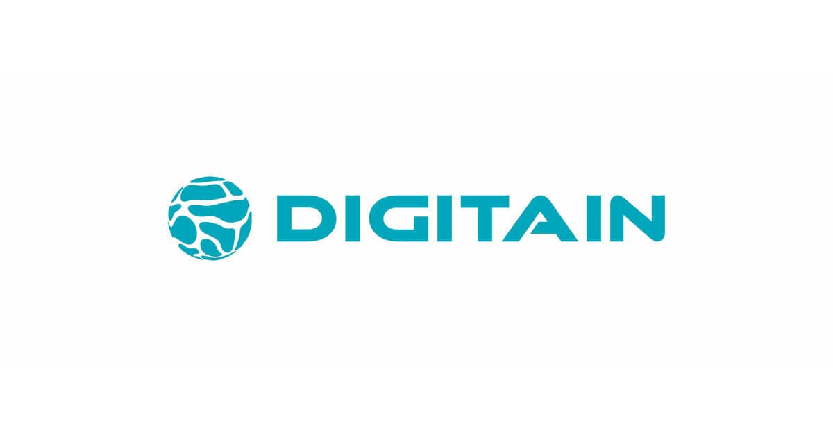 Digitain logo in turquoise with a globe icon